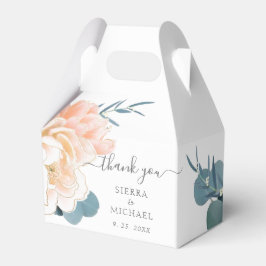 白エレガント金ゴールドピーチクリームフローラ結婚ズ フェイバーボックス