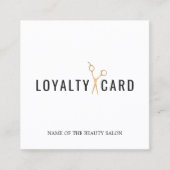 白エレガント金ゴールドフェイクシザーロイヤリティカード ロイヤリティカード (正面)