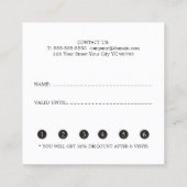 白エレガント金ゴールドフェイクシザーロイヤリティカード ロイヤリティカード (裏面)