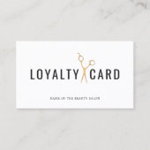 白エレガント金ゴールドフェイクシザーロイヤリティカード ロイヤリティカード (正面)
