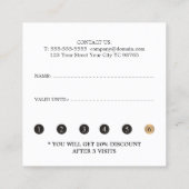 白エレガント金ゴールドフェイクシザーロイヤリティカード ロイヤリティカード (裏面)