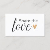 白エレガント金ゴールドフェイクハート美しいサロン 紹介カード (正面)