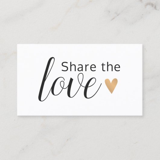 白エレガント金ゴールドフェイクハート美しいサロン 紹介カード (正面)