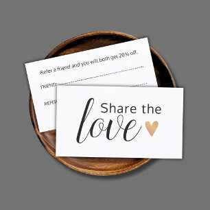 白エレガント金ゴールドフェイクハート美しいサロン 紹介カード