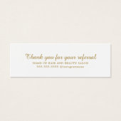 白エレガント金ゴールドフェイク美しいサロン紹介カード (正面)