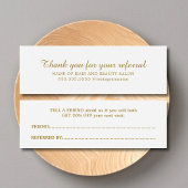 白エレガント金ゴールドフェイク美しいサロン紹介カード