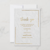 白エレガント金ゴールドフランスのフローラレース サンキューカード (正面)