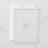 白エレガント金ゴールドフランスのフローラレース サンキューカード (裏面)