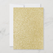 白エレガント金ゴールドフローラグリッター保存日付 (裏面)