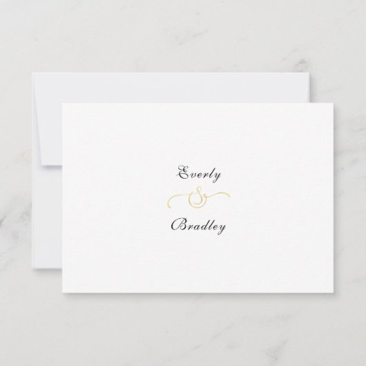 白エレガント金ゴールドフローラスクリ縁どプトフレームRSVP (裏面)