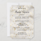 白エレガント金ゴールドブライダルシャワー 招待状 (正面)