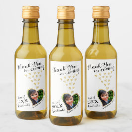 白エレガント金ゴールドブラックありがとう2025卒業 ワインラベル