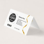 白エレガント金ゴールドボウ古典的な発光ギフトカード (裏面)