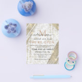 白エレガント金ゴールドマーブルグランドオープニングサロン チラシ (シングル)