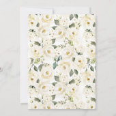 白エレガント金ゴールドモダンフローラクインセアニラ 招待状 (裏面)