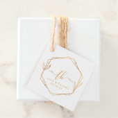 白エレガント金ゴールドモノグラムのありがとう結婚 フェイバータグ (インサイチュ)