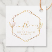 白エレガント金ゴールドモノグラムのありがとう結婚 フェイバータグ (裏面)