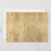 白エレガント金ゴールドワイルドフラワー贅沢ありがとう 招待状 (裏面)