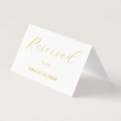 白エレガント金ゴールド予約結婚座席表 (正面)