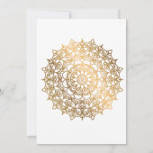 白エレガント金ゴールド伝統的マンダラ結婚ズ 招待状 (裏面)