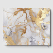 白エレガント金ゴールド大理石結婚のゲストブック ゲストブック (裏面)