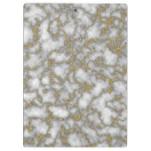 白エレガント金ゴールド大理石 クリップボード (裏面)