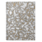 白エレガント金ゴールド大理石 ノートブック (正面)