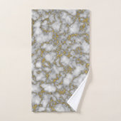 白エレガント金ゴールド大理石 バスタオルセット (ハンドタオル)