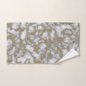 白エレガント金ゴールド大理石 バスタオルセット (ハンドタオル)