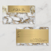 白エレガント金ゴールド大理石 割引カード (正面/裏面)