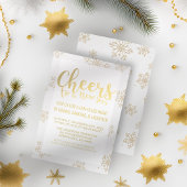 白エレガント金ゴールド応援大晦日パーティー 招待状