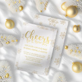 白エレガント金ゴールド応援大晦日パーティー 招待状