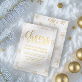 白エレガント金ゴールド応援大晦日パーティー 招待状