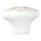 白エレガント金ゴールド手描デザイン セラミックノブ (側面)