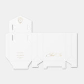 白エレガント金ゴールド書道お願い箱 フェイバーボックス (折り畳みなし)