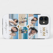 白エレガント金ゴールド最高のMom Ever 6 Photo Collage Case-Mate iPhoneケース (裏面(横))