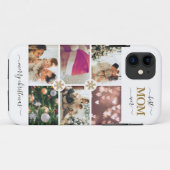 白エレガント金ゴールド最高のMom Ever 6 Photo Collage Case-Mate iPhoneケース (裏面(横))