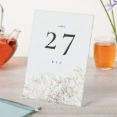 白エレガント金ゴールド植物単線結婚体 台座サイン (インサイチュ)