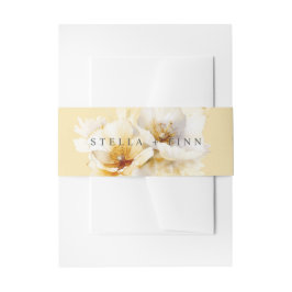 白エレガント金ゴールド結婚の黄色 招待状ベリーバンド