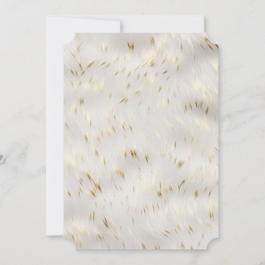 白エレガント金ゴールド結婚ズ 招待状 (裏面)