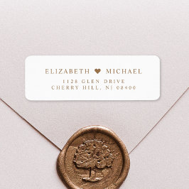 白エレガント金ゴールド結婚差出人住所 ラベル