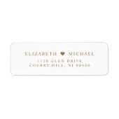 白エレガント金ゴールド結婚差出人住所 ラベル (正面)