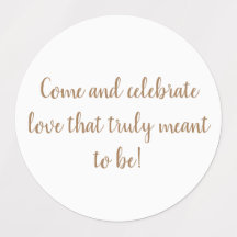 白エレガント金ゴールド結婚式招待状