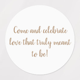 白エレガント金ゴールド結婚式招待状 ラベル