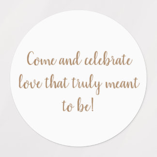 白エレガント金ゴールド結婚式招待状 ラベル