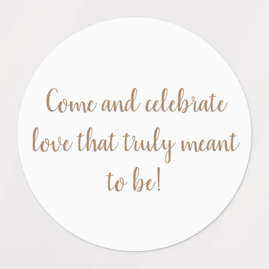 白エレガント金ゴールド結婚式招待状 ラベル (デザイン1)