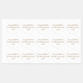 白エレガント金ゴールド結婚式招待状 ラベル (シート)