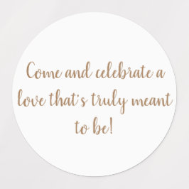 白エレガント金ゴールド結婚式招待状 ラベル