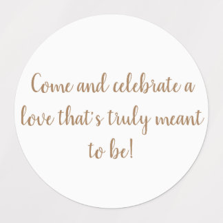 白エレガント金ゴールド結婚式招待状 ラベル