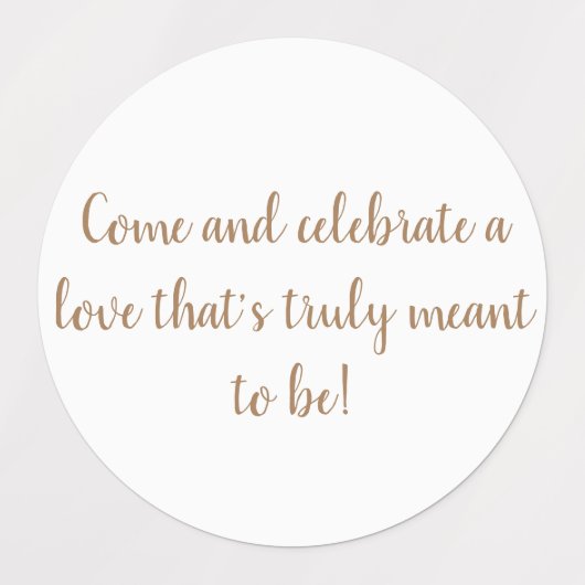 白エレガント金ゴールド結婚式招待状 ラベル (デザイン3)